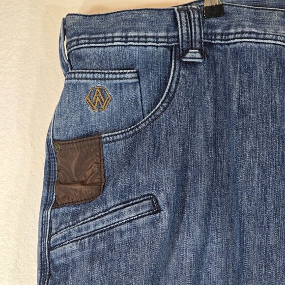 American Worker Denim Jeans Men Size 42 x 30 Cargo Style Medium Wash Casual - Picture 3 of 14